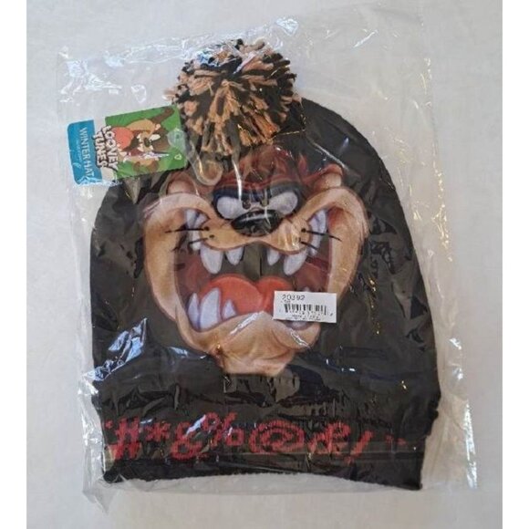 New Taz Tasmanian Devil Beanie Hat Adult Winter One Size Cartoon Looney Tunes - Picture 2 of 2